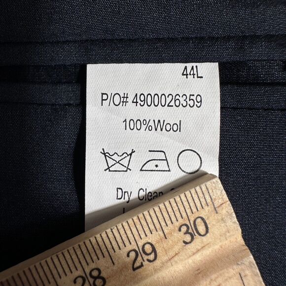 RALPH LAUREN Mens Navy Blazer 44L Wool Sport Coat Two Button Jacket Suits - Picture 15 of 15